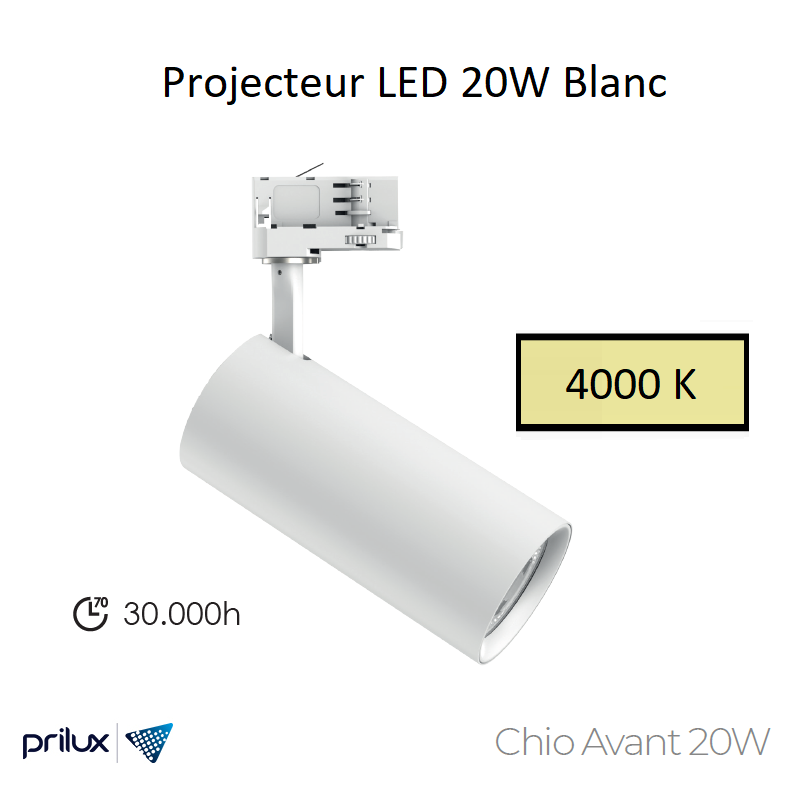 Projecteur LED Chio Avant 20W Blanc - 4000 kelvin