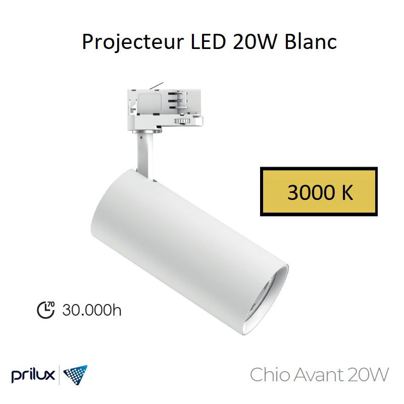 Projecteur LED Chio Avant 20W Blanc - 3000 kelvin