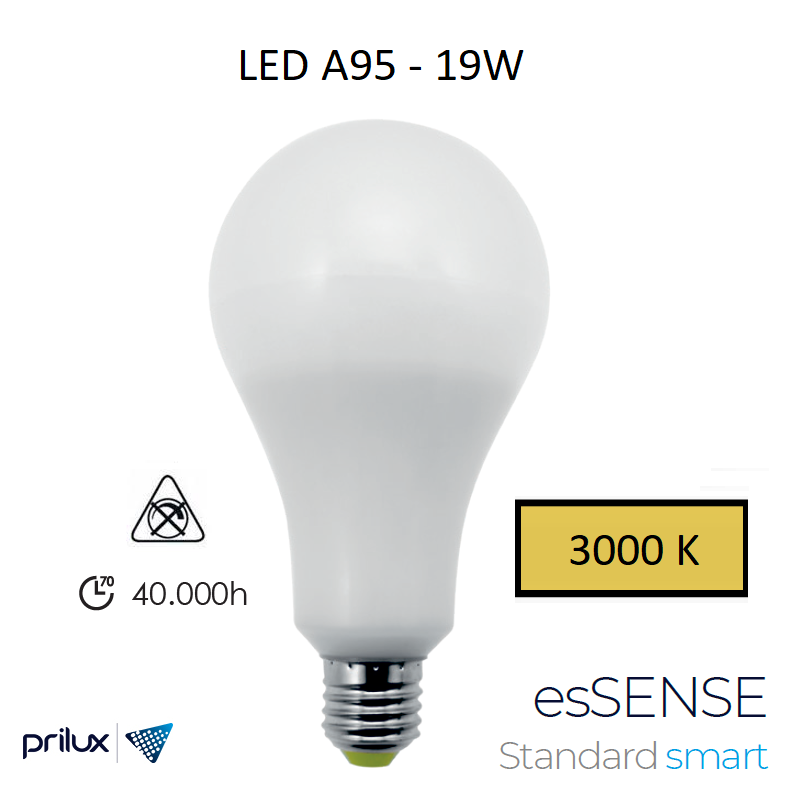 Ampoule LED A95 19W E27 - 3000 kelvin