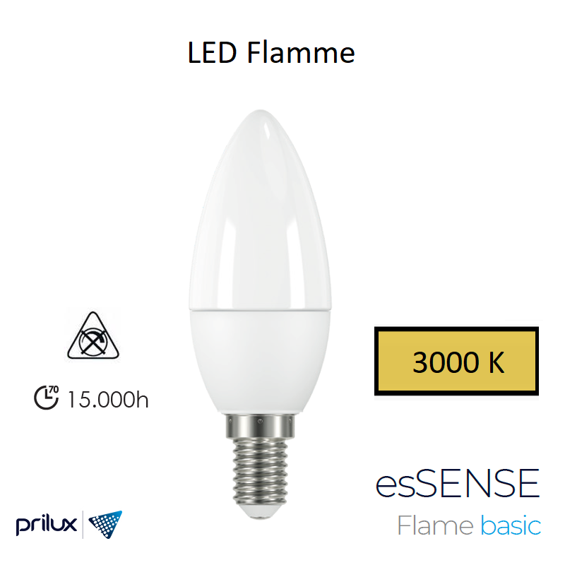 Ampoule LED Flamme 5W - 3000 kelvin