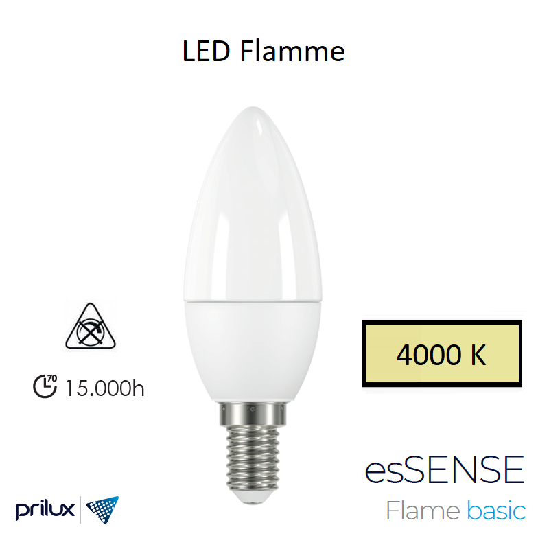 Ampoule LED Flamme 5W - 4000 kelvin