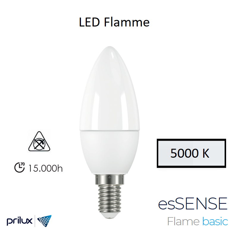 Ampoule LED Flamme 5W - 5000 kelvin