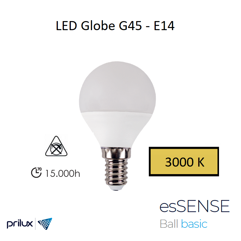 Ampoule LED G45 5W E14 - 3000 kelvin