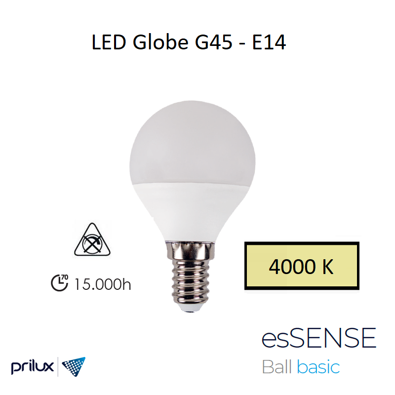 Ampoule LED G45 5W E14 - 4000 kelvin