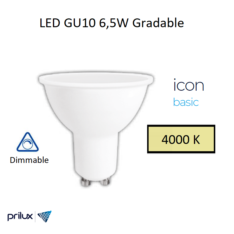 Ampoule LED GU10 6,5W Dimmable - 4000 kelvin