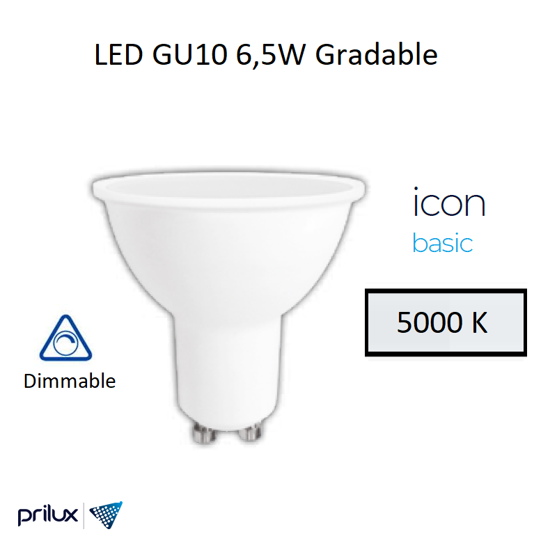 Ampoule LED GU10 6,5W Dimmable - 5000 kelvin