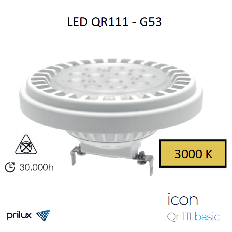 Ampoule LED G53 Qr111 Basic 12W - 3000 kelvin