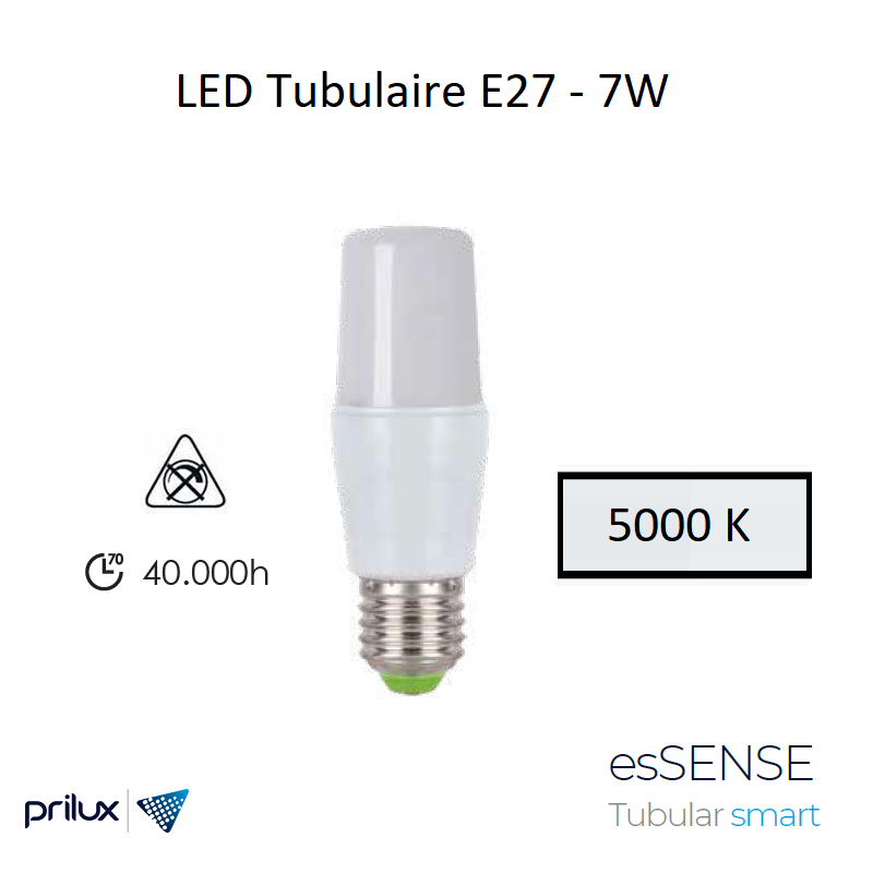 Ampoule LED Tubulaire 7W - 5000 kelvin