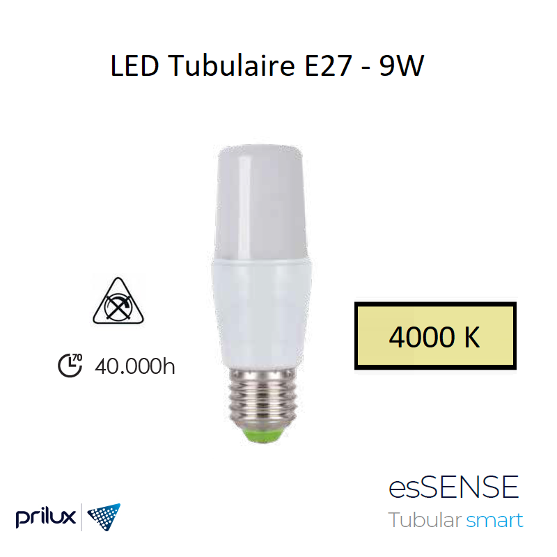Ampoule LED Tubulaire 9W - 4000 kelvin