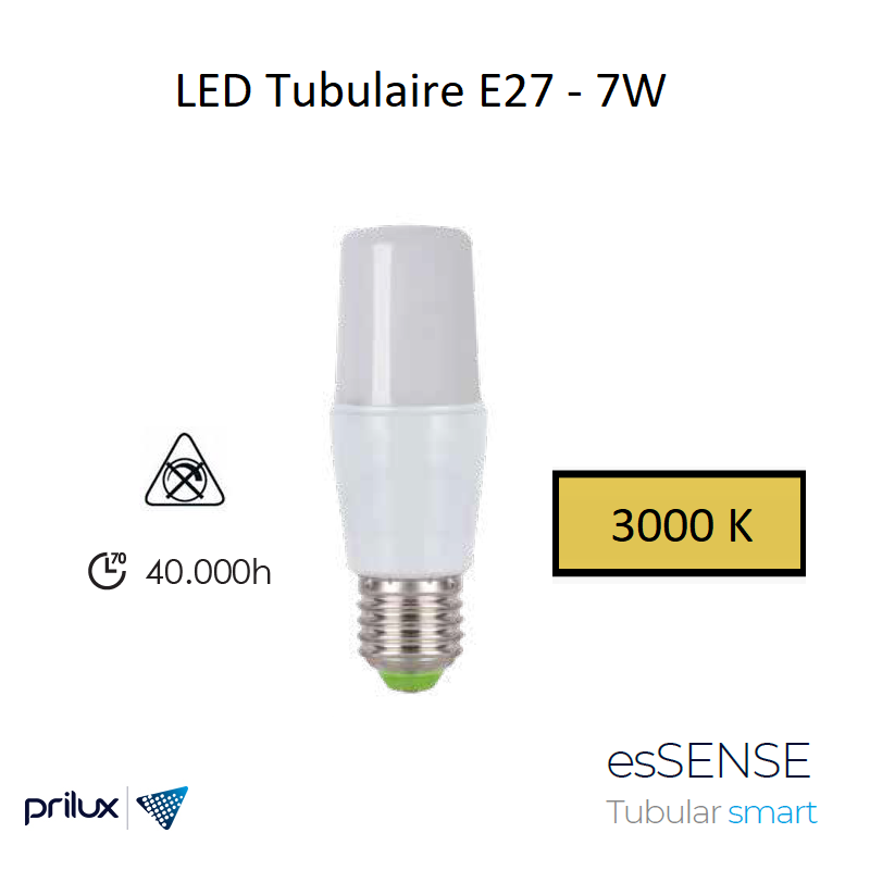 Ampoule LED Tubulaire 7W - 3000 kelvin