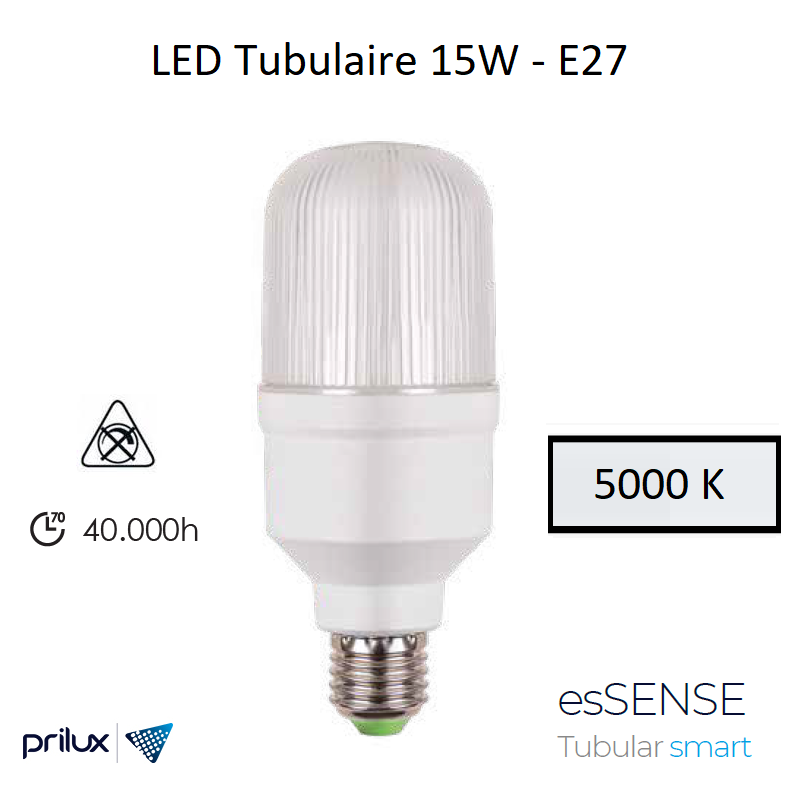 Ampoule LED Tubulaire 15W - 5000 kelvin