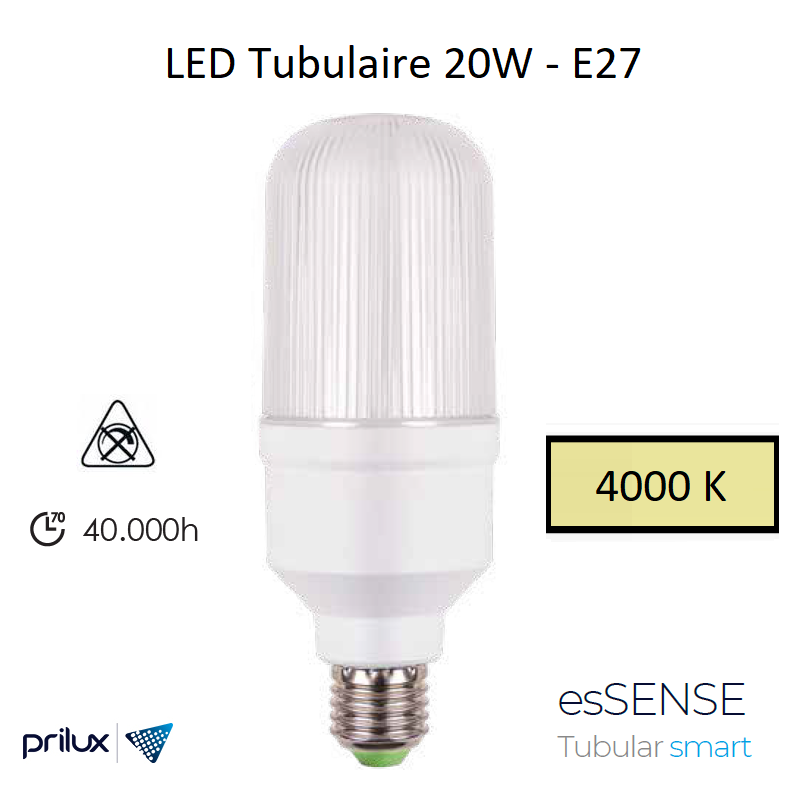 Ampoule LED Tubulaire 20W- 4000 kelvin