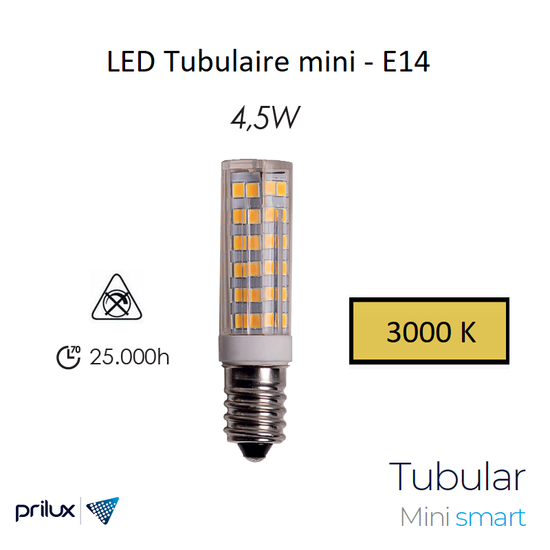 Ampoule LED Tubulaire 4,5W - 3000 kelvin