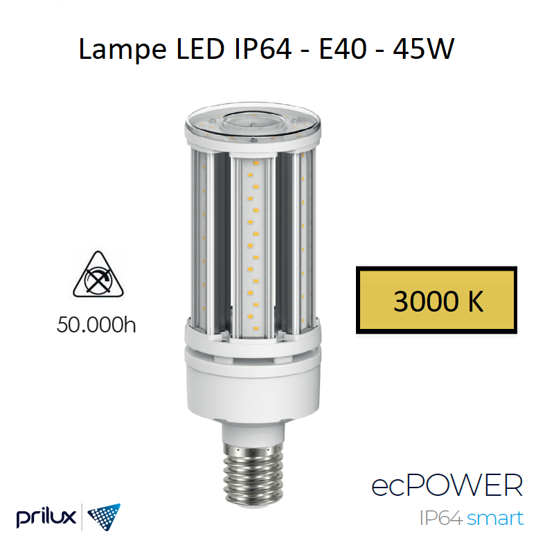 Ampoule LED IP64 45W E40 - 3000 kelvin
