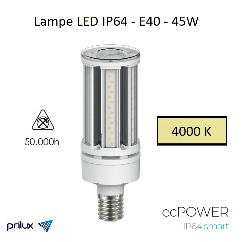 Ampoule LED IP64 45W E40 - 4000 kelvin