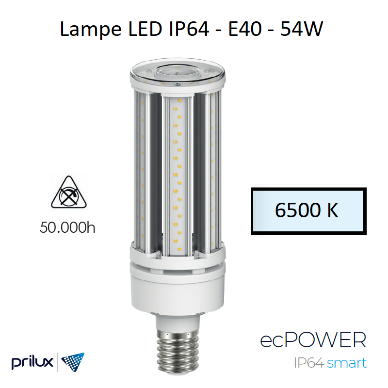 Ampoule LED IP64 54W E40 - 6500 kelvin