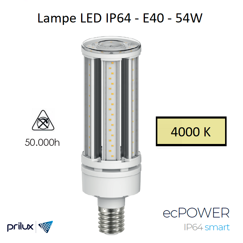 Ampoule LED IP64 54W E40 - 4000 kelvin