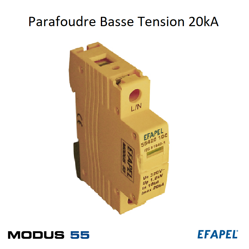 Parafoudre Basse Tension 20kA 55420 1DC