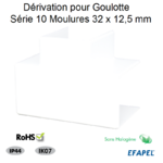 Dérivation pour goulotte série 10 Moulures sans halogènes 32x12,5 10401GBR