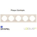 Plaque Quintuple aquarella logus90 efapel 90950TGE GLACE