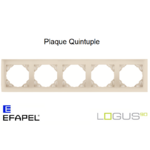 Plaque Quintuple aquarella logus90 efapel 90950TPE PERLE