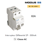Interrupteur Différentiel 2P 300mA Classe BC 2DC 63A