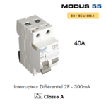 Interrupteur Différentiel 2P 300mA Classe A 2DA 40A