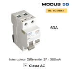 Interrupteur Différentiel 2P 500mA Classe AC 2EC 63A