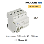 Interrupteur Différentiel 4P 300mA Classe AC 4DC 25A