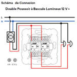 21207 Poussoir double lumineux 12V