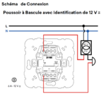 21165 Poussoir à bascule avec indentification 12V