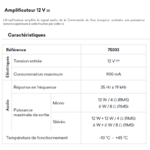 Amplificateur 75033 Caractéristiques