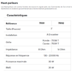 Haut parleur 75131 75132 Caractéristiques