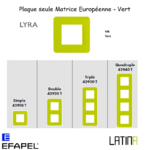 Plaque LYRA matrice européenne 42910TVR 42920TVR 42930TVR 42940TVR VERT