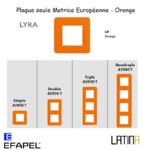 Plaque LYRA matrice européenne 42910TLR 42920TLR 42930TLR 42940TLR ORANGE