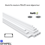 Goulotte moulure 50x20 sans séparateur 10500CBR