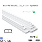 Goulotte moulure 32x12,5 avec séparateur sans halogènes 10410HBR