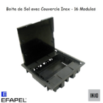 Boite de sol 16 modules couvercle inox Anthracite 83008CI