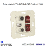 Mécanisme prise R TV SAT 2xRJ45 étoile mec 21546