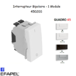 Interrupteur Bipolaire 1 module Quadro 45020S