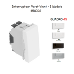 Interrupteur interrupteur va et vient 1 modules Quadro 45070S