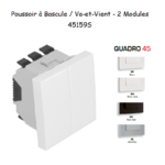 Poussoir à bascule - Va-et-Vient 2 modules Quadro 45159S
