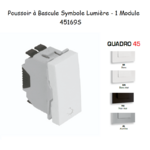 Poussoir à bascule avec symbole lumière 1 module Quadro 45169S
