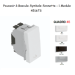 Poussoir à bascule avec symbole sonnette 1 module Quadro 45167S