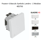 Poussoir à bascule avec symbole lumière 2 modules Quadro 45179S