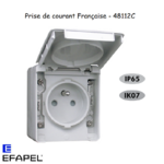 Prise de courant Française Etanche 48 EFAPEL 48112C