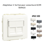 Adaptateur avec 1 module 2 sorties pour connecteurs RJ45 Apolo 50442S