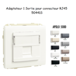 Adaptateur avec 1 module 1 sortie pour connecteur RJ45 Apolo 50441S