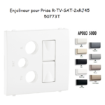 Enjoliveur pour prise mixte R-TV-SAT-2xRJ45 Apolo5000 50773T