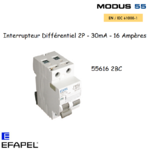 Interrupteur Différentiel 2P 30mA 16A - 55616 2BC